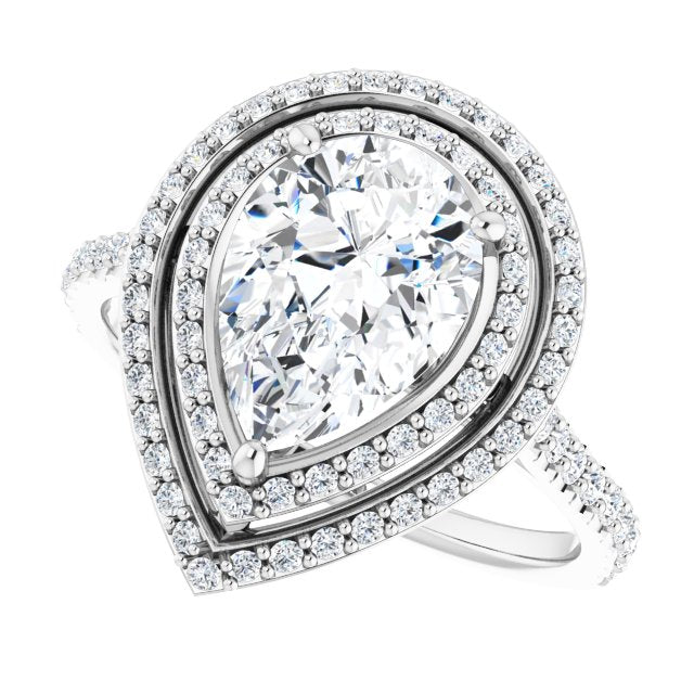 Double Halo-Style Engagement Ring