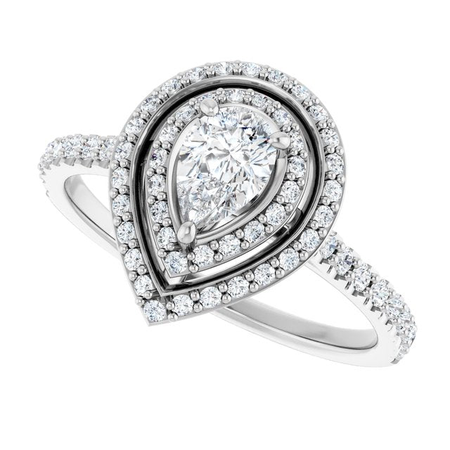 Double Halo-Style Engagement Ring