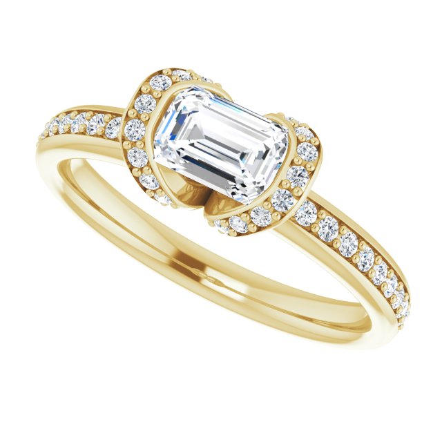 Bezel-Set Halo-Style Engagement Ring