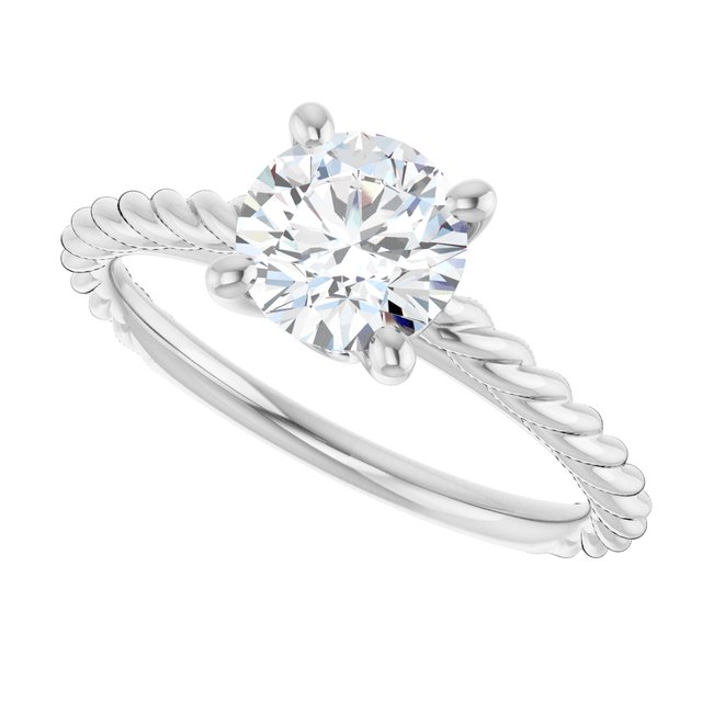 Solitaire Engagement Ring with Accent