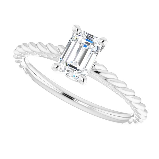 Solitaire Engagement Ring with Accent