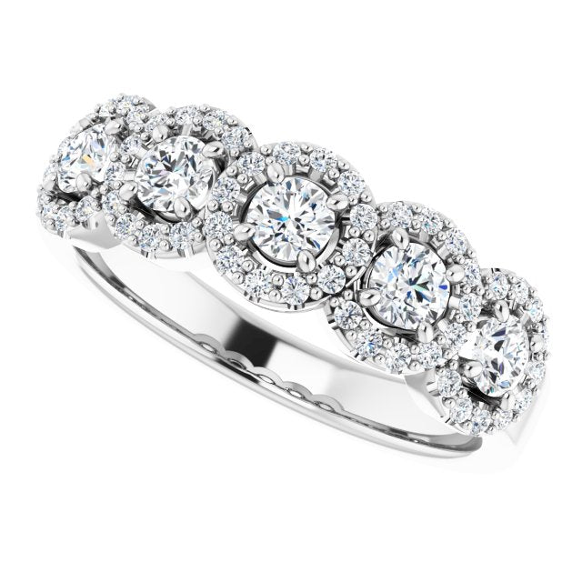 Five-Stone Halo-Style Anniversary Band