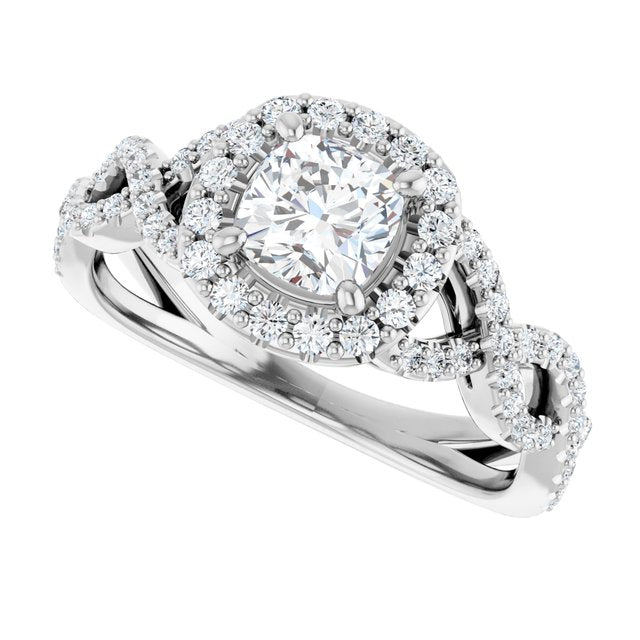 Infinity-Inspired Halo-Style Engagement Ring