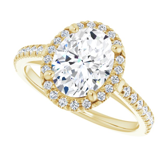 French-Set Halo-Style Engagement Ring