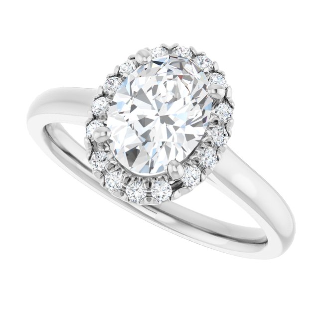 French-Set Halo-Style Engagement Ring