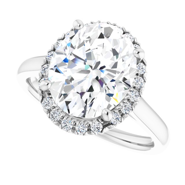 French-Set Halo-Style Engagement Ring