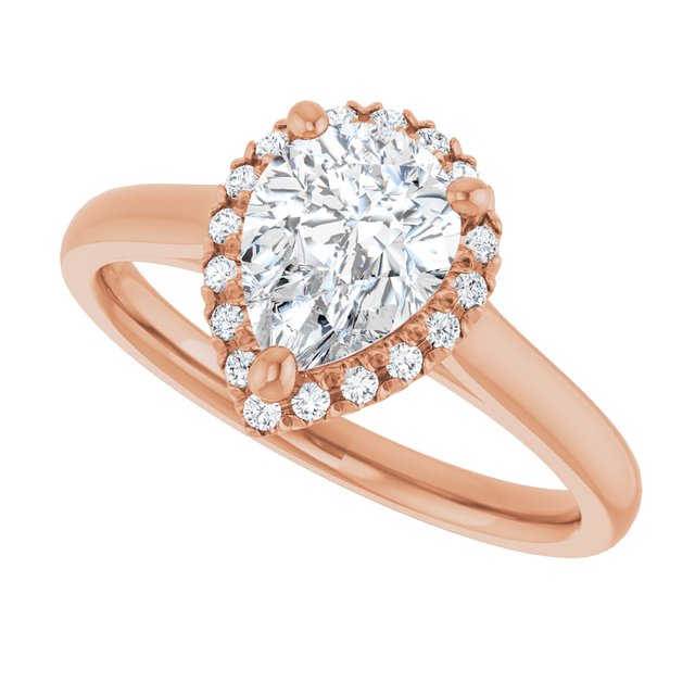 French-Set Halo-Style Engagement Ring
