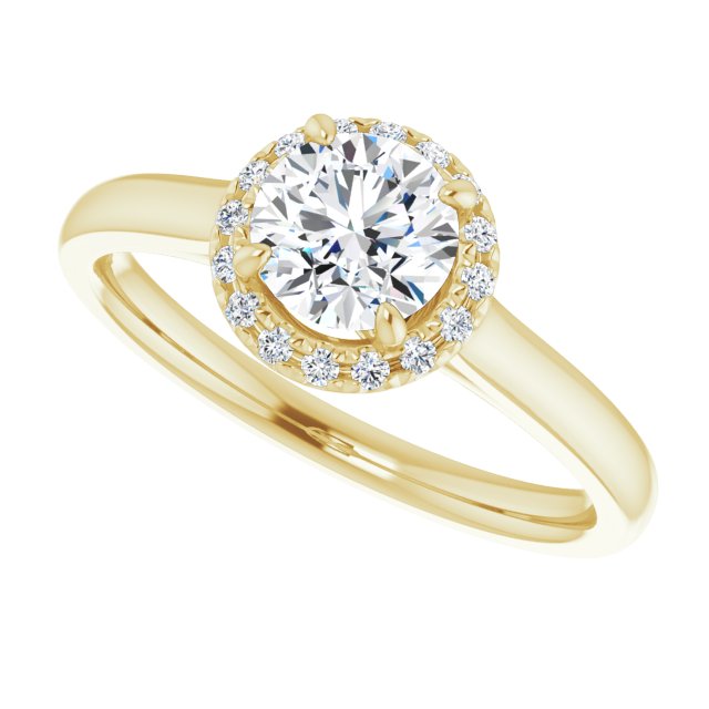 French-Set Halo-Style Engagement Ring