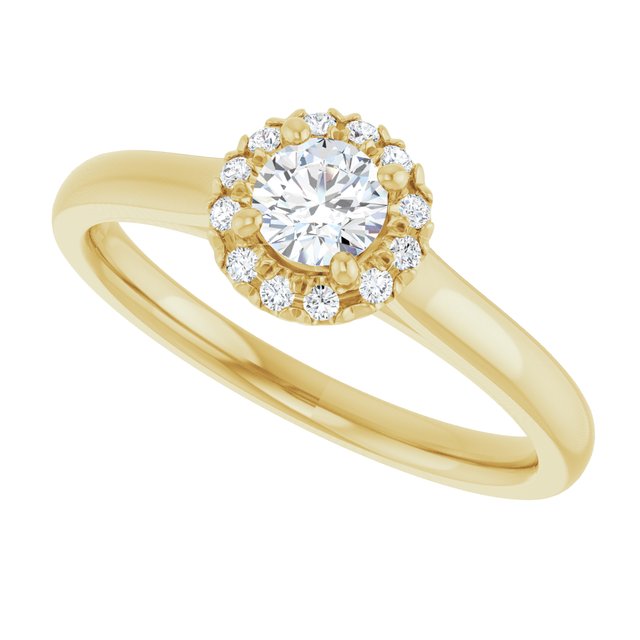 French-Set Halo-Style Engagement Ring