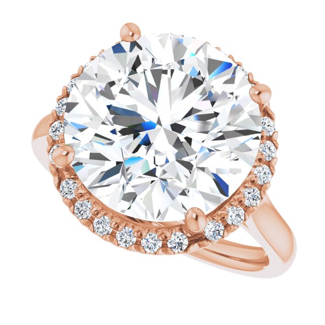 French-Set Halo-Style Engagement Ring