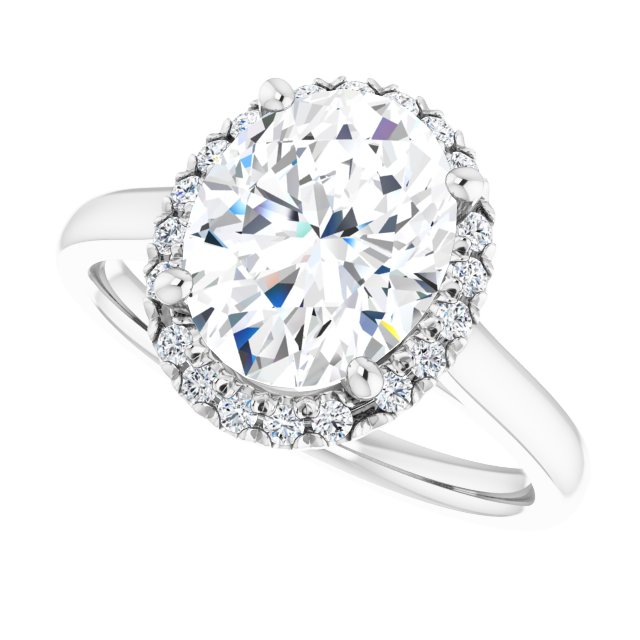 French-Set Halo-Style Engagement Ring