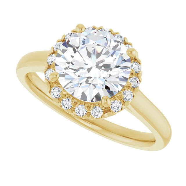 French-Set Halo-Style Engagement Ring