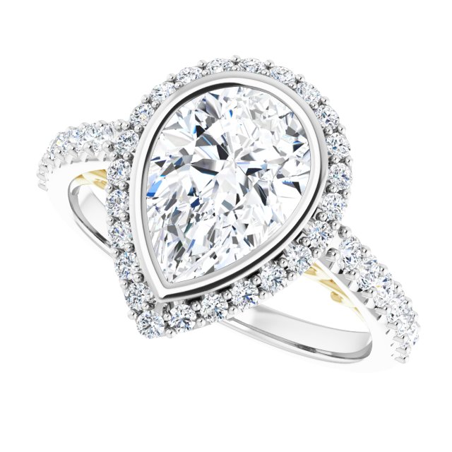 Bezel-Set Halo-Style Engagement Ring