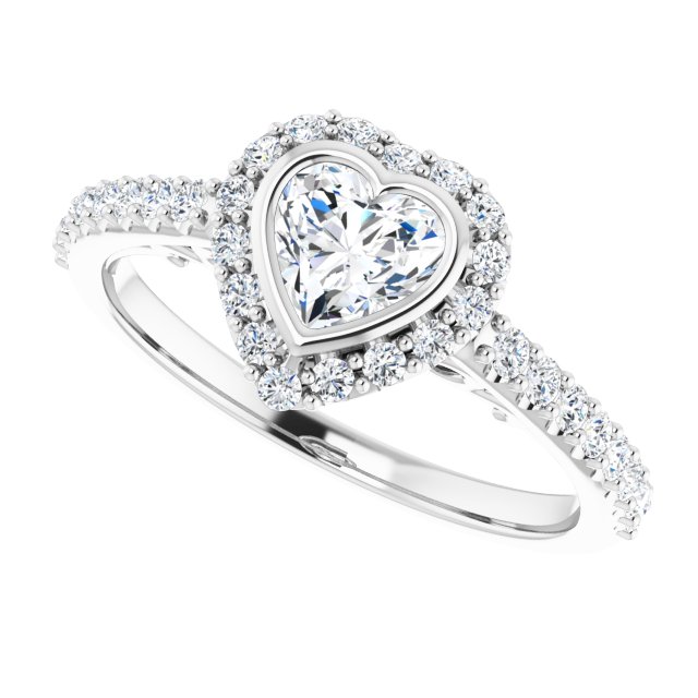 Bezel-Set Halo-Style Engagement Ring