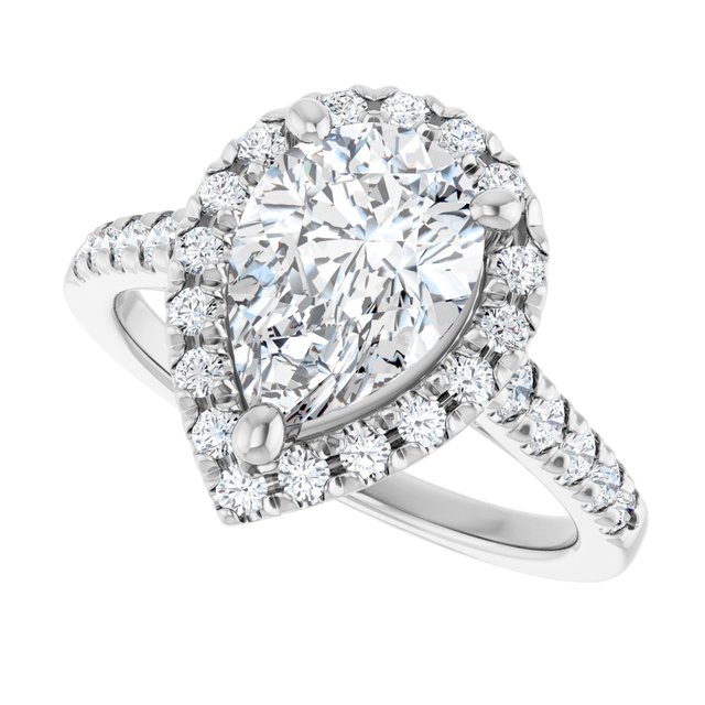 French-Set Halo-Style Engagement Ring