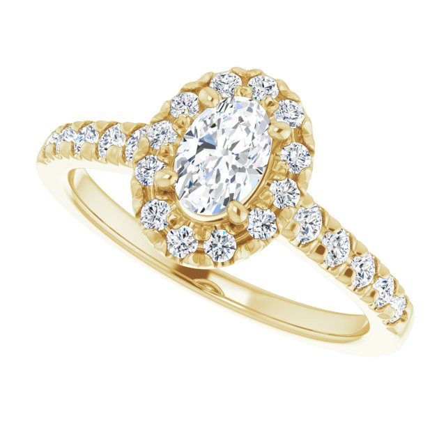 French-Set Halo-Style Engagement Ring