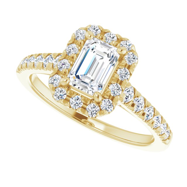 French-Set Halo-Style Engagement Ring