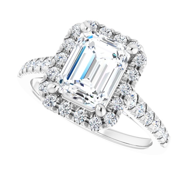 French-Set Halo-Style Engagement Ring