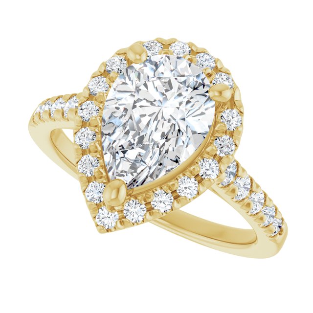 French-Set Halo-Style Engagement Ring