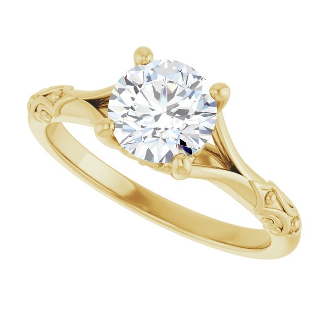 Solitaire Split Shank Engagement Ring