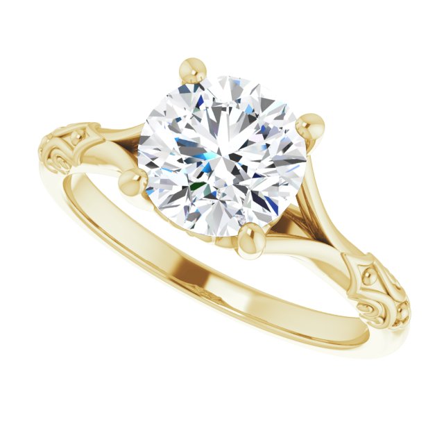 Solitaire Split Shank Engagement Ring