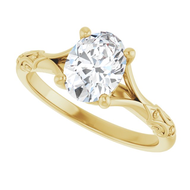 Solitaire Split Shank Engagement Ring