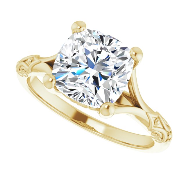 Solitaire Split Shank Engagement Ring