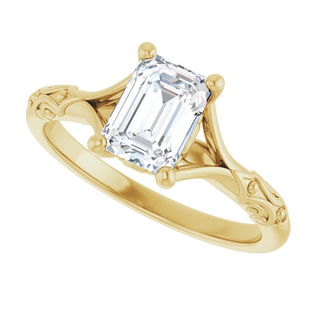 Solitaire Split Shank Engagement Ring
