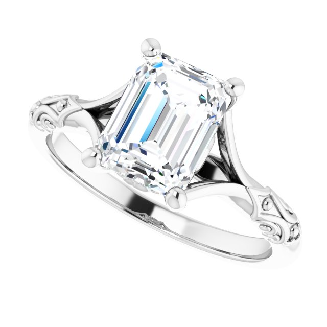 Solitaire Split Shank Engagement Ring