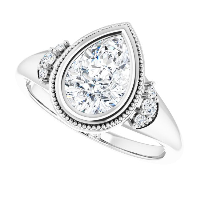 Bezel-Set Accented Engagement Ring
