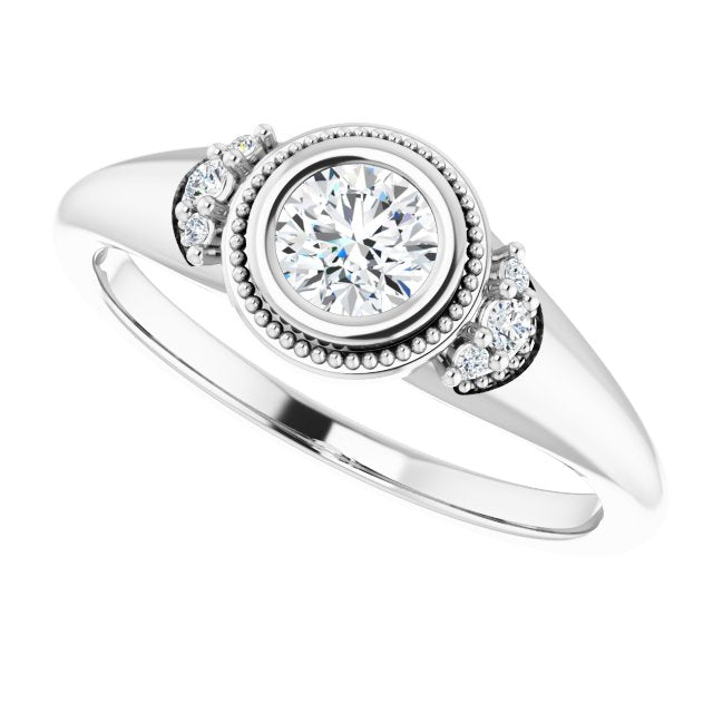 Bezel-Set Accented Engagement Ring