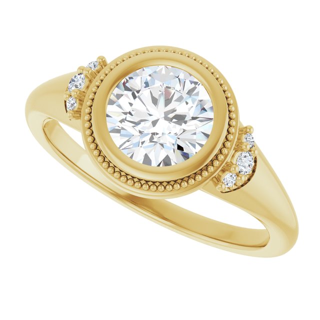 Bezel-Set Accented Engagement Ring