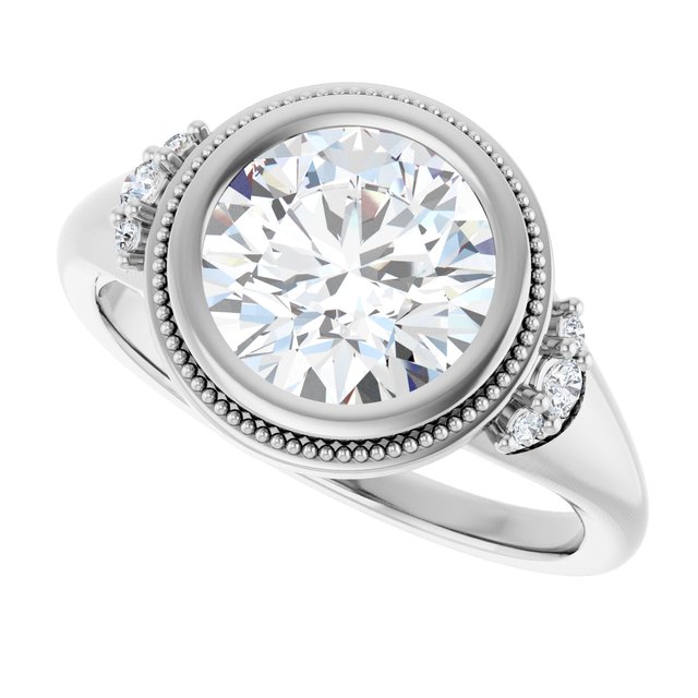 Bezel-Set Accented Engagement Ring