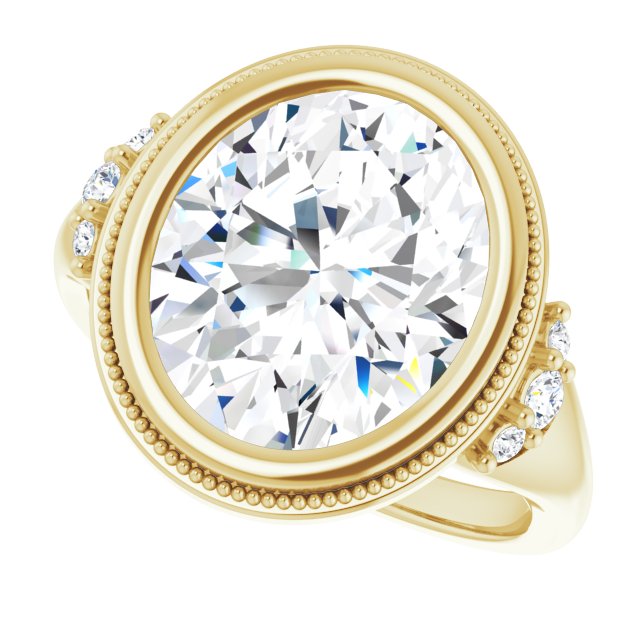 Bezel-Set Accented Engagement Ring