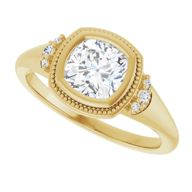 Bezel-Set Accented Engagement Ring