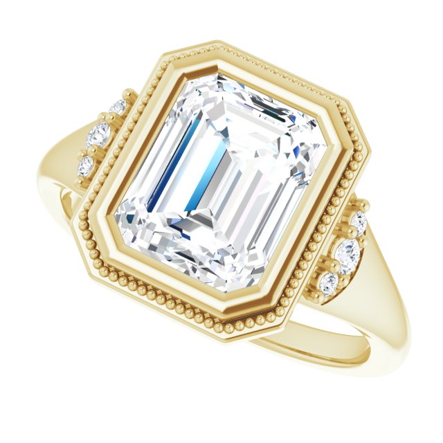 Bezel-Set Accented Engagement Ring
