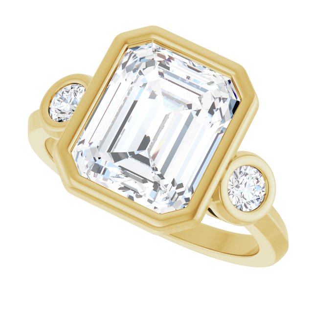 Three-Stone Bezel-Set Engagement Ring