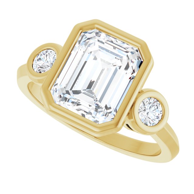 Three-Stone Bezel-Set Engagement Ring