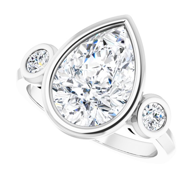Three-Stone Bezel-Set Engagement Ring
