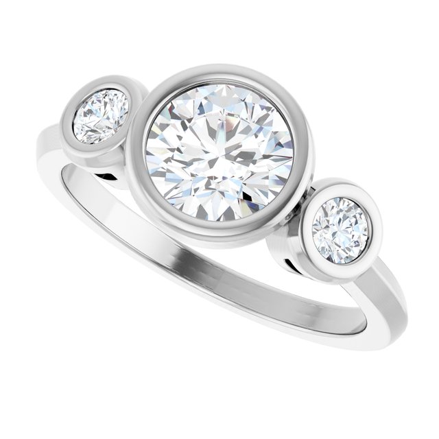 Three-Stone Bezel-Set Engagement Ring