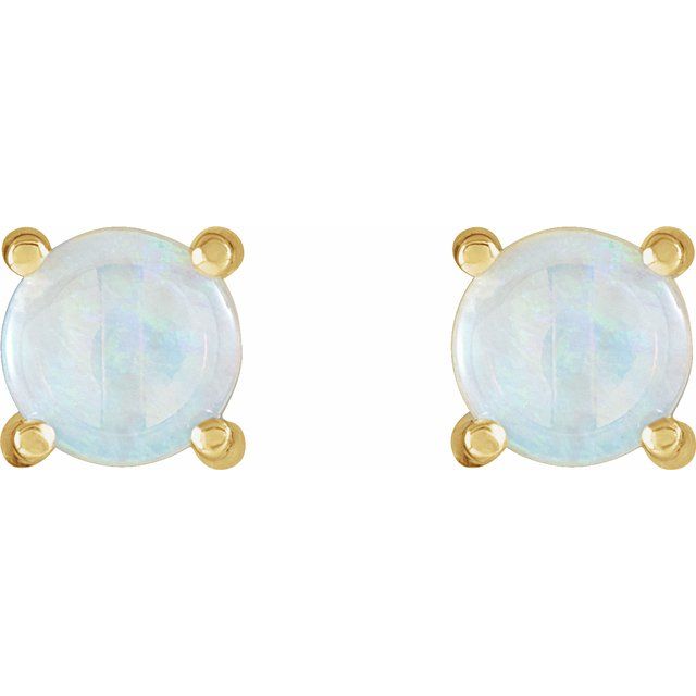 Round 4-Prong Cabochon Earrings