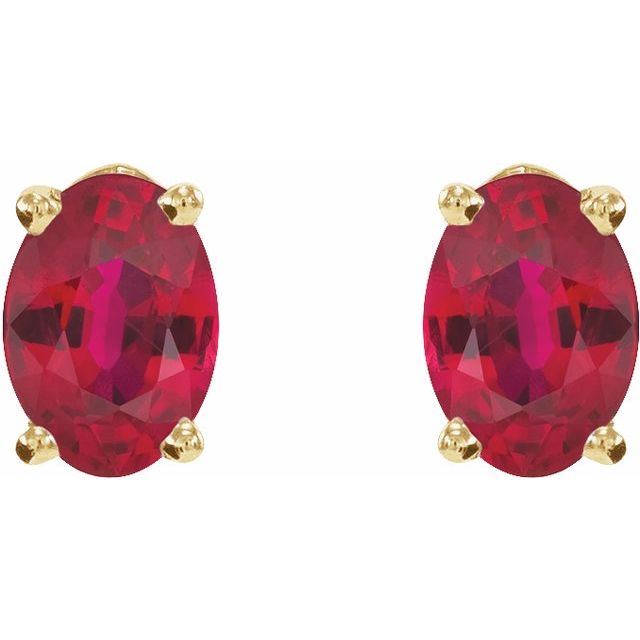 Oval 4-Prong Lightweight Stud Earrings