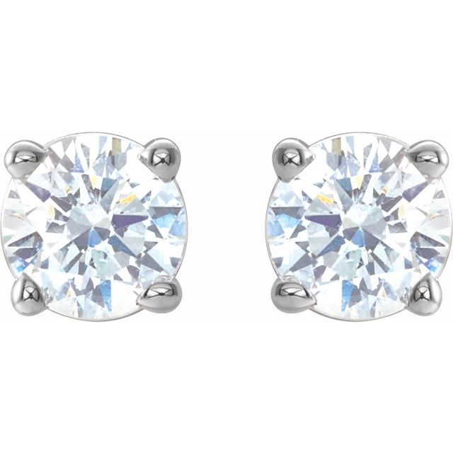 Round 4-Prong Lightweight Stud Earrings