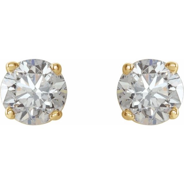 Round 4-Prong Lightweight Stud Earrings