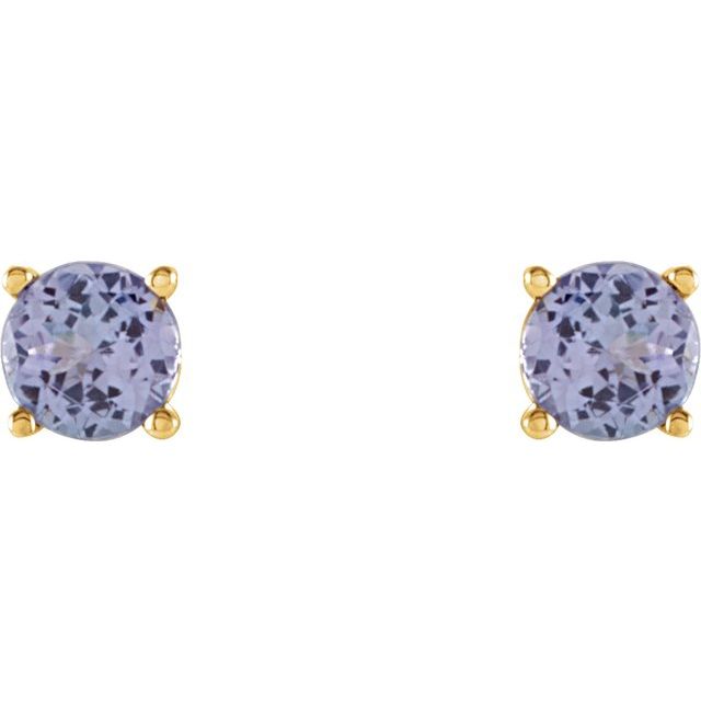 Round 4-Prong Lightweight Stud Earrings