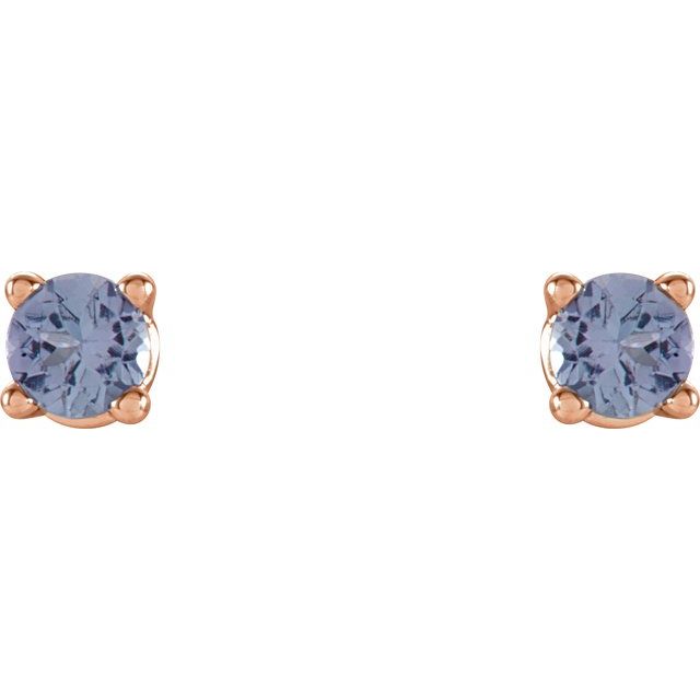 Round 4-Prong Lightweight Stud Earrings