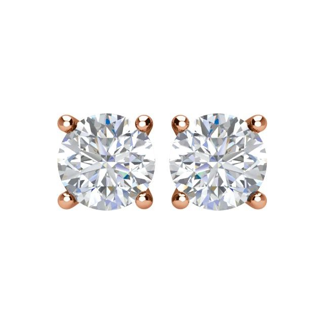 Round 4-Prong Lightweight Stud Earrings
