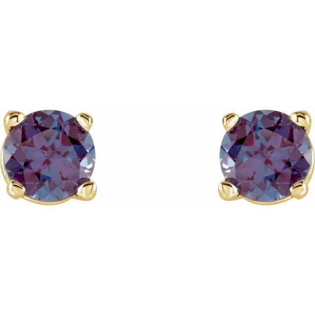 Round 4-Prong Lightweight Stud Earrings