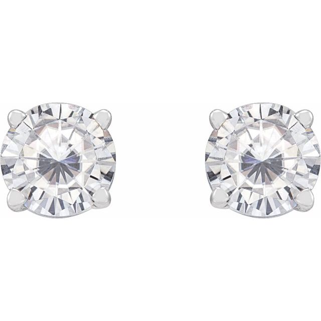 Round 4-Prong Lightweight Stud Earrings