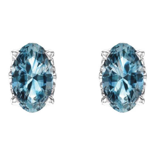 Oval 4-Prong Scroll Setting? Stud Earrings